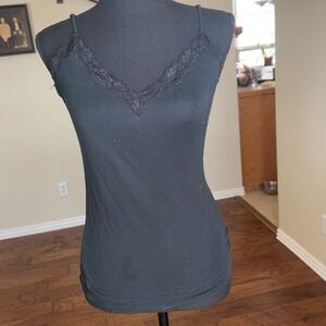 Women's Black Lace Trim Cami Top